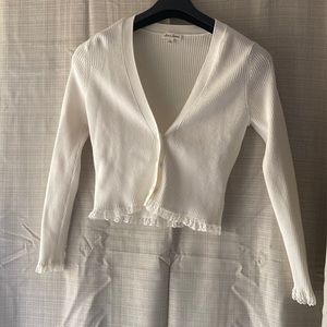 For Love and Lemons (Victorias Secret) L Cropped Sweater Cream Womens